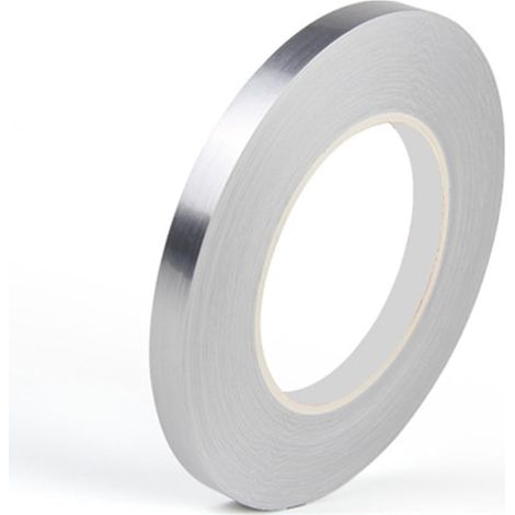 Ruban en film 10 mm x 50 mètres, ruban décoratif argent brossé ruban adhésif miroir pour détails mur d'accent arts graphiques garniture de bateau murs