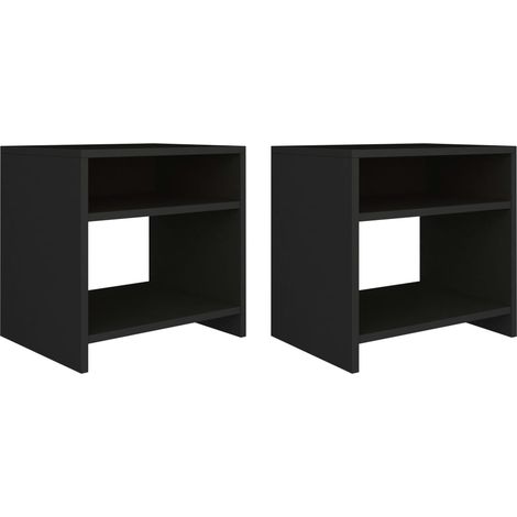 Nachttische 2 Stk. Schwarz 40x30x40 cm Holzwerkstoff