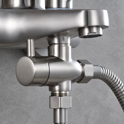 Vanne de dérivation douche 3 voies laiton 1/2" Finition brossée sélecteur 0-80 °C 6,3 × 6,3 × 8,5 cm 246 g – Livraison gratuite (1/5)
