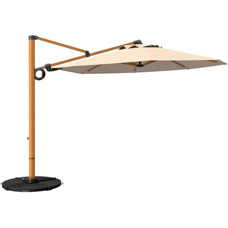 Aluminium Sonnenschirm 300cm mit Kurbel, Ampelschirm rund, UV-Schutz (1/5)