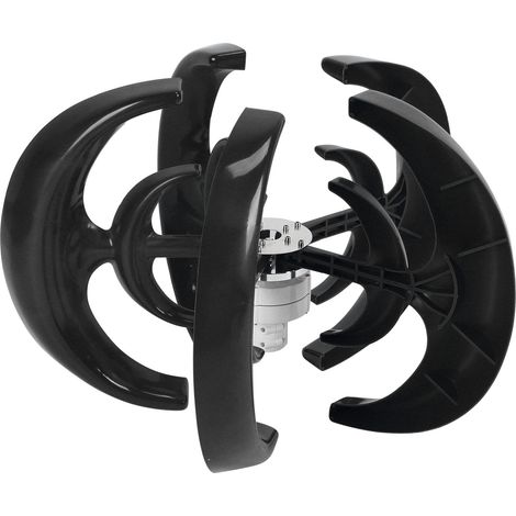 Windturbinen-Bausatz 800W 5-Blatt-Generator Wechselstrommotor Solarsystem Laternentyp Doppelschicht Schwarz (12V) (1/5)