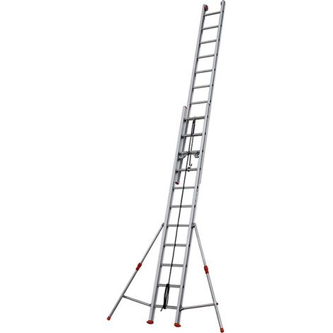 Facal – Échelle coulissante 2 plans aluminium à corde 4.13m pliée – 7.11m dépliée – Stabilisateurs latéraux – R412