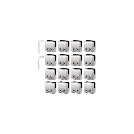 Lot de 16 pinces à verre 8-10mm en acier inoxydable 304 – Réglables pour fixation miroir mural – Pour balustrades et clôtures de piscine