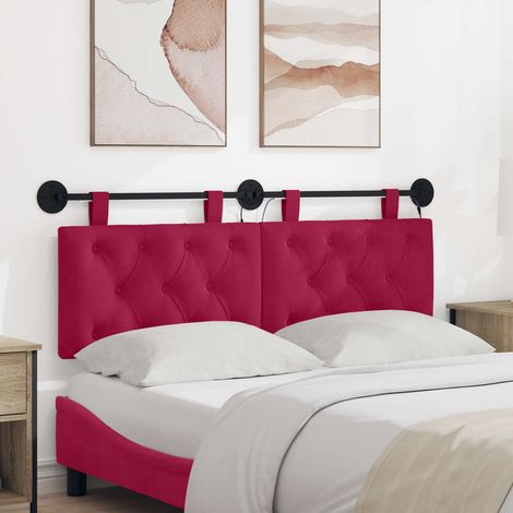 Cabecero colgante Con luz LED Rojo vino Terciopelo