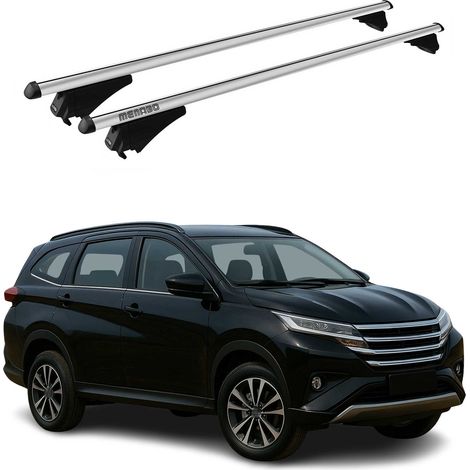 Menabo Dachträger Grundtäger kompatibel mit Daihatsu Terios 2017-2026 Aluminium 75kg Silber 2tlg Geschlossene Reling kompatibel mit Fahrradträger, Dachboxen, Skiträger Abschließbar (1/5)