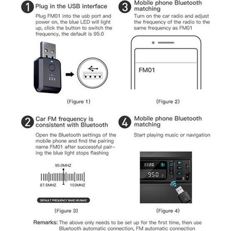 Two-pack of car wireless Bluetooth 5.0 radio modulator car kits with hands-free audio adapters. (1/4)