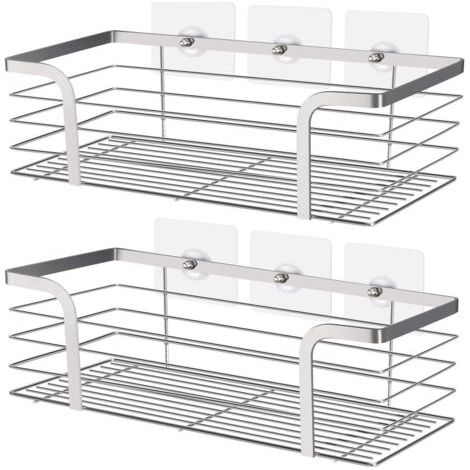 Pair Etagere Douche, Panier de Douche,Salle de Bain Accessoire, Rangement Salle de Bains, Etagere Angle, Acier Inoxydable SUS 304, Lot de 2 (1/5)