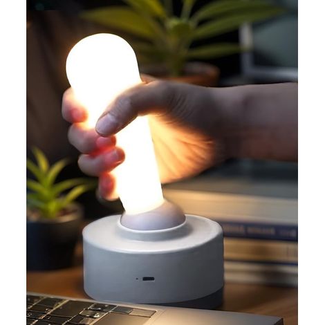 Lampada da parete/scrivania innovativa con interruttore a bilanciere dimmerabile, elegante e divertente, graziosa lampada a bastoncino ricaricabile (bianca) (1/5)