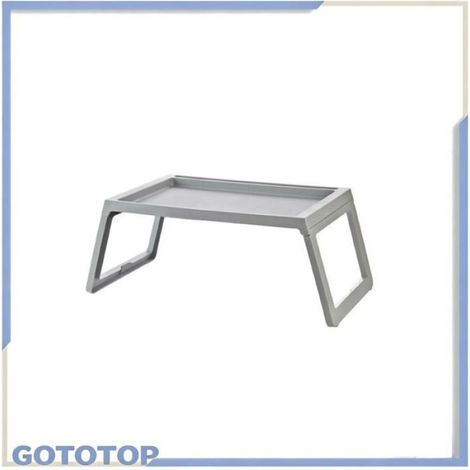 bureau d'ordinateur portable Bureau de lit pour ordinateur portable PP pliable, meuble multimedia Gris 68x35,8x27,5cm (1/5)