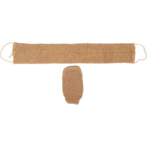 Gant exfoliant corps ramie portable pour dos, homme femme, lot de gants de douche gommage quotidien, set bain. (1/5)