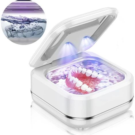Ultraschallreiniger für Zahnschienen, Mundschutz und Prothesen – Ultraschall-Prothesenreiniger mit digitalem Timer – Ideal für Zuhause und unterwegs (1/5)