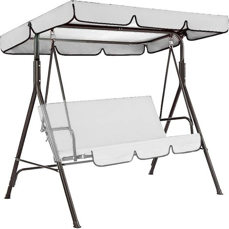 Housse de protection pour balancelle, Oxford imperméable, 164x114x15cm, gris, résistante aux intempéries, housse extérieure durable pour hamac ou siège suspendu. (1/5)