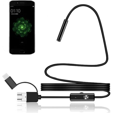 Endoscope industriel USB serpent, câble de 5 m, caméra d'inspection des métaux haute définition pour téléphone et ordinateur (1/5)