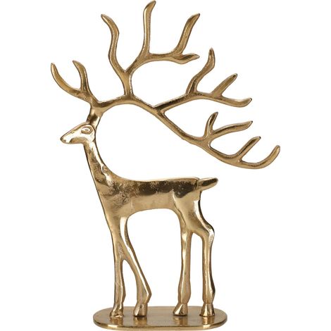 Statuetta di Renna, in alluminio, decorazione natalizia per interno -Small / Oro