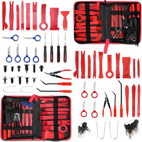 Randaco Auto Werkzeug Verkleidung Demontage Werkzeug Set 48 Tlg mit Hebeln Cliphebern Radio Ausbau und Reißverschluss Tasche für Innenraum (1/5)