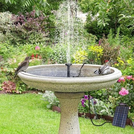 Kit de fontaine solaire à monter soi-même, pompe à eau solaire avec 4 buses, fontaine extérieure à monter soi-même pour bain d'oiseaux, jardin.