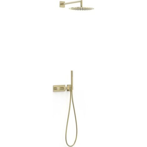 Kit robinet thermostatique encastré 2 voies pour douche B-system Cava doré - TRES 30735204CA