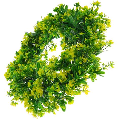 Couronne décorative haute définition, effet miroir, à suspendre à la porte ou au jardin. Élégante couleur jaune, 1 pièce. (1/5)