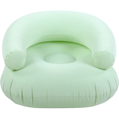 Chaise longue gonflable, canapé de pont en forme de U, canapé Portable floqué en PVC pour la maison, le bureau, le balcon, les sièges au sol, vert menthe (1/5)