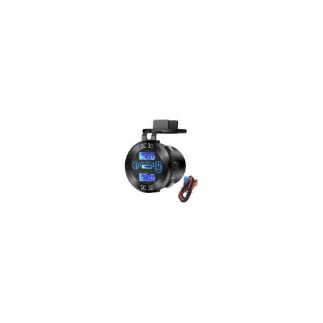 Cargador apto para coches, motocicletas y barcos cuenta con dos puertos de carga rápida USB-C y admite carga rápida QC3.0 PD de 30 W. (1/5)