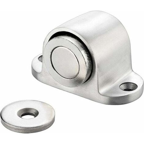 [NEVER USED]  Magnetic door stop capture - compact stainless steel metal magnet door stopper (1/4)