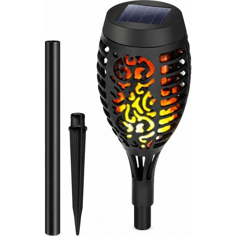 Lampe torche solaire d'extérieur étanche, éclairage de jardin à brancher, effet flamme simulée (lot de 8) (1/5)