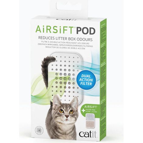 Soporte y almohadilla reductora de olores de gatos Catit Airsift Pod (1/4)