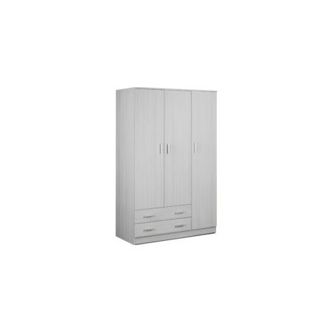 Kleiderschrank aus Holz drei Türen zwei Schubladen Eucalipto 115x52x H182 cm
