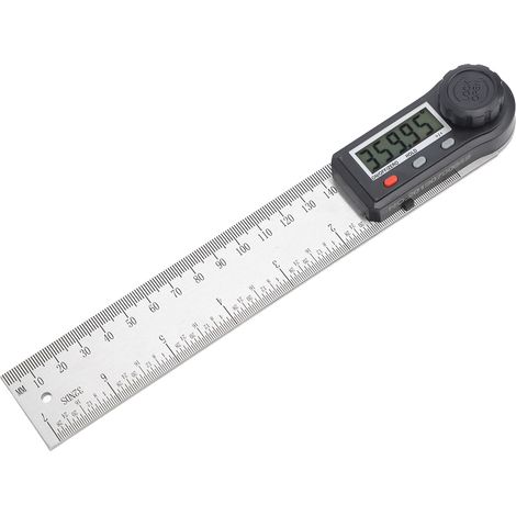 Règle d'angle numérique 200 mm, 360°, verrouillable, avec écran LCD clair, outil de mesure d'angle pour le travail du bois (1/5)