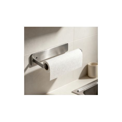 support mural gris canon pour rouleau de papier cuisine étagère de rangement multifonction pour papier film alimentaire torchon et essuie‑tout fixation murale pour armoire de cuisine (1/5)