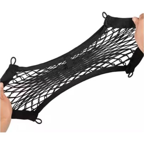 Sac filet élastique noir pour voiture, 2535cm, 1 pièce, sac filet de rangement, sac filet de rangement pour appareils électriques, filet de voiture. (1/5)