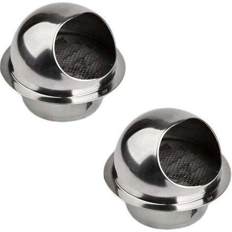 Lot de 2 Ventilation Grille Grille d'aération ronde en acier inoxydable 304 - Rond Grille de Ventilation pour pot d'échappement de mur extérieur, air frais, hotte d'échappement (160 mm) - Bluedeer (1/4)