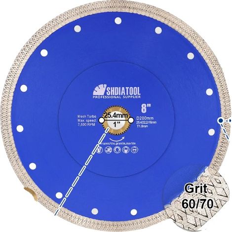 Disco de sierra de diamante, corte suave, aplicaciones versátiles, 1 unidad, 200 mm (1/2)