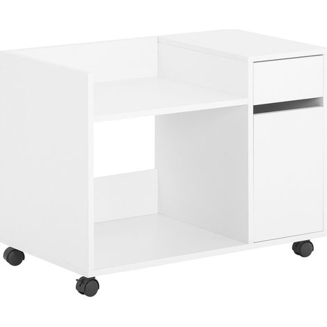SoBuy Aktenschrank Aktenschrankwagen Druckertisch Druckerständer Rollcontainer Lagerschrank Schrank für Büro Weiß BHT ca. 72x54x40cm ASK02-W