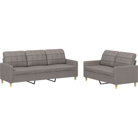 Maison Exclusive - Ensemble de canapés 2 pcs avec coussins Taupe Tissu (1/5)