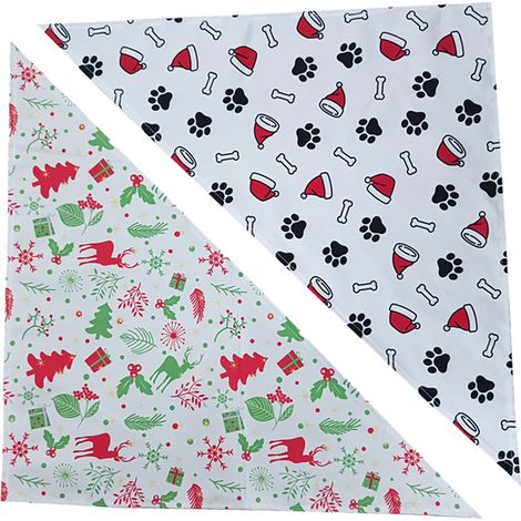 Bandana Pour Chien - Tissu Doux et Résistant - Idéal pour Fêtes, Photos et Cadeaux - Lot de 2 (1/5)