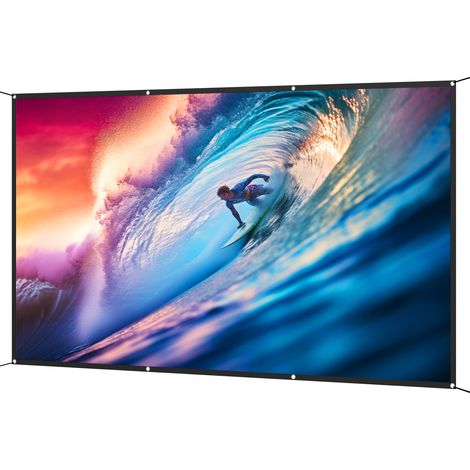 120-Zoll-Leinwand (16:9) für HD 4K/8K-Projektion, faltbar und tragbar, knitterfrei und abwaschbar, beidseitig bespielbar, weiß