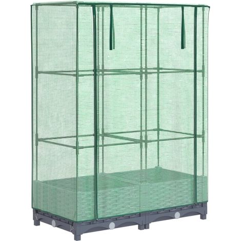Fioriera rialzata per terrazza giardino rialzato con copertura effetto rattan 80 x 40 x 123 cm Blu grigio 020038786