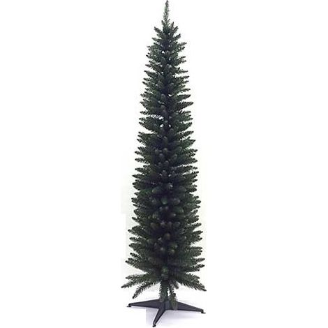 Albero di natale slim per salvaspazio artificiale in verde e sottile finto 2,10 ignifugo molto realistico monviso (1/5)