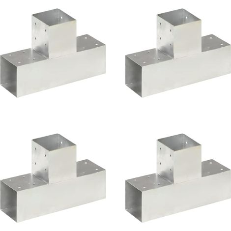 Pfostenverbinder 4 Stk. T-Form Verzinktes Metall 91 x 91 mm vidaXL (1/5)