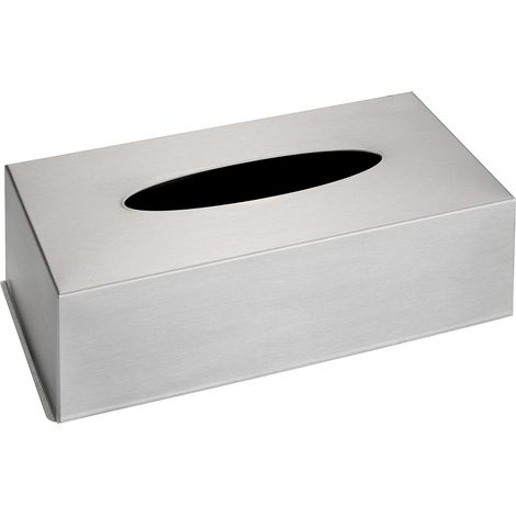 Boîte de Rangement Lingettes - 1 Unité - Acier Inoxydable Satiné - Protection Décorative Anti-rouille - Salle de Bain et Toilettes - 25 x 8 x 12 cm (1/5)