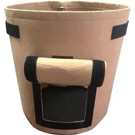 Plant Grow Bags, Tomate, Pomme De Terre, Fraise, Fleur, RéCipient De Culture De Fruits, Sac De Plantation De Plantes VentiléEs De Jardin (brun) 35H (1/4)