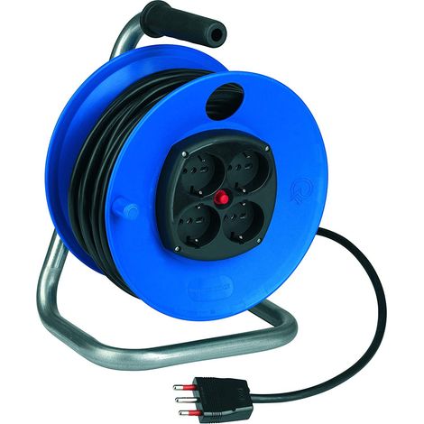 Avvolgicavo prolunga elettrica cr14254bn 25 metri avvolgi cavo 4 prese rosi