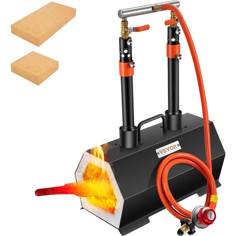 VEVOR Forgia a Gas Propano Doppio Bruciatore Esagonale per Coltelli Utensili da Garage Officina, Forgia a Gas Propano 2 Bruciatori Portabile, Forgia a Gas per Fabbricazione di Coltelli Max. da 1426 ℃