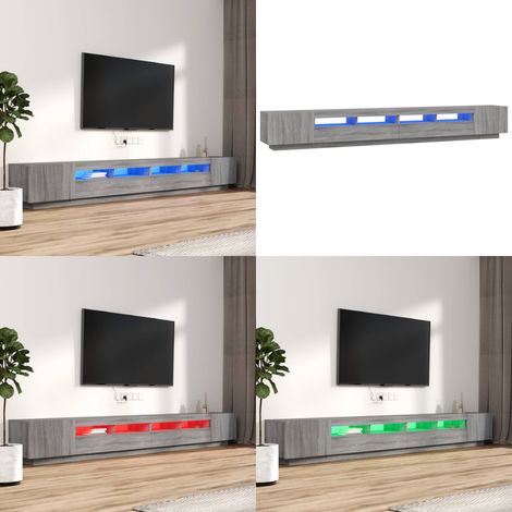 Ensemble de meubles TV avec lumières LED 3 pcs Sonoma gris - ensemble de meubles de TV - ensembles de meubles de TV - Home & Living (1/5)