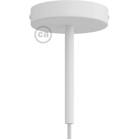 creative cables Kit rosone cilindrico in Metallo con serracavo da 15 cm - Bianco Opaco