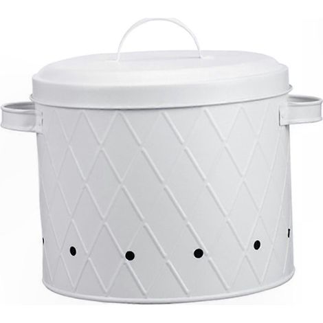 Conteneur métallique aéré pour fruits et légumes, rangement alimentaire ventilé, boîte de stockage en acier, lot de rangement cuisine, récipient ajouré pour denrées. (1/5)