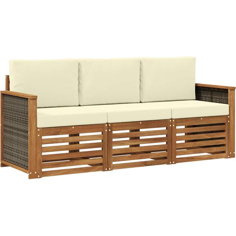 Sofagarnituren mit Kissen 3 pcs Massivholz Akazie vidaXL