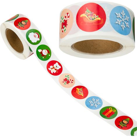 Etiquette Autocollantes Noel Autocollants Décoratifs Décoration de fête étiquettes Noël 500 pièces 2 5cm -1pc (1/3)
