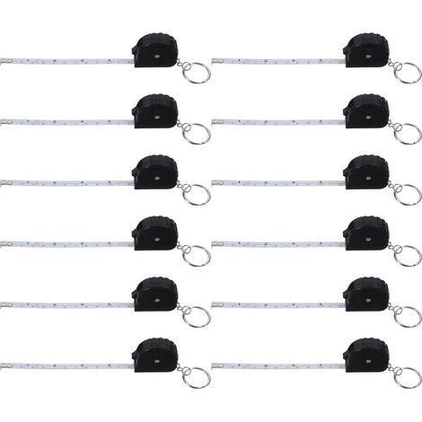 12 mini mètres acier carbone/ABS/rétractable, pour poche (1/5)